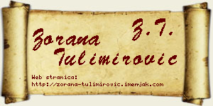 Zorana Tulimirović vizit kartica
